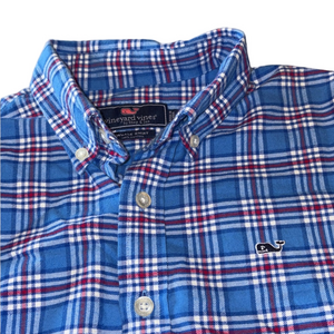 Vineyard Vines Blue and White Checkered Button Down Shirt